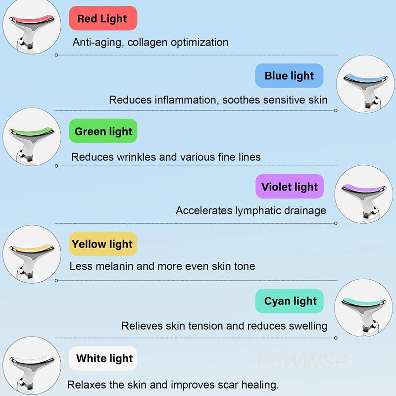 Neck Face Massager Skin Care Facial Massage Device With 3 Color Modes For Skin Rejuvenation Face Sculpting Tool For Double Chin